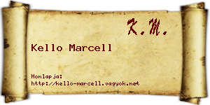 Kello Marcell névjegykártya